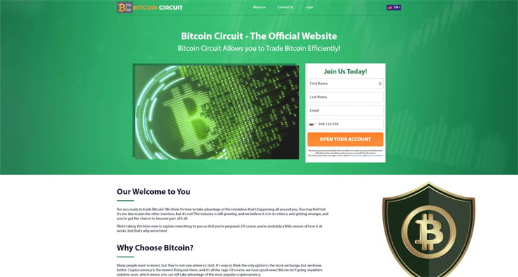 Die Webseite von Bitcoin Circuit.