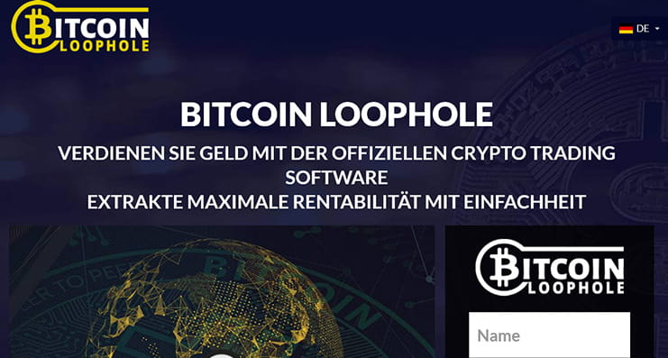 Die Webseite von Bitcoin Loophole.