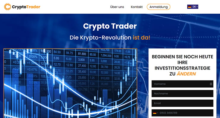 Die Webseite von Crypto Trader.