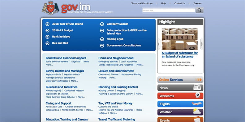 Homepage der Isle of Man Gambling Supervision Commission