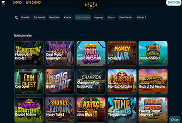 Eine kleine Auswahl von Spielautomaten im Slotsflix Casino.
