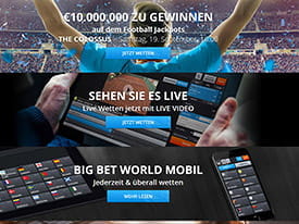 Die App, der Jackpot und die Live Wetten von Big Bet World auf einem Blick
