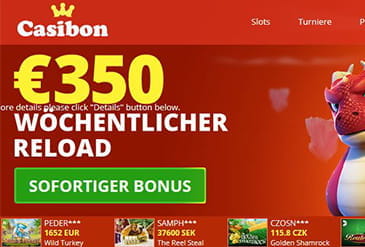 Homepage vom Casibon Casino