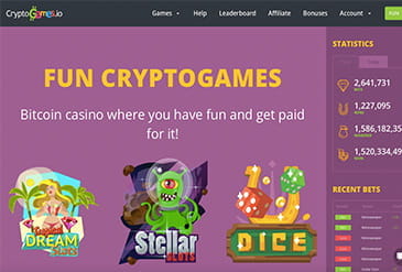 Homepage vom CryptoGames