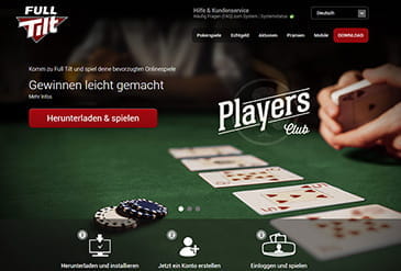 Die Startseite von Full Tilt Poker