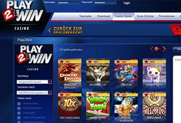 Vorschaubild Lobby Play2Win Casino