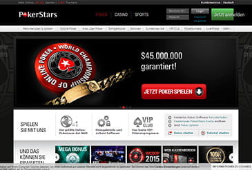 Die Pokerstars Webseite mit Software Download