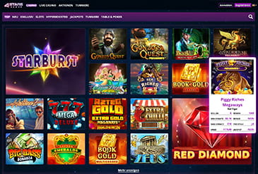 Einige der Spiele im 4StarsGames Casino.