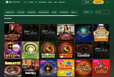 Übersicht über die Spiele bei 50 Crowns.