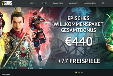 Startseite von 7 Gods Casino