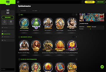 Vorschau 888slots Spielauswahl.