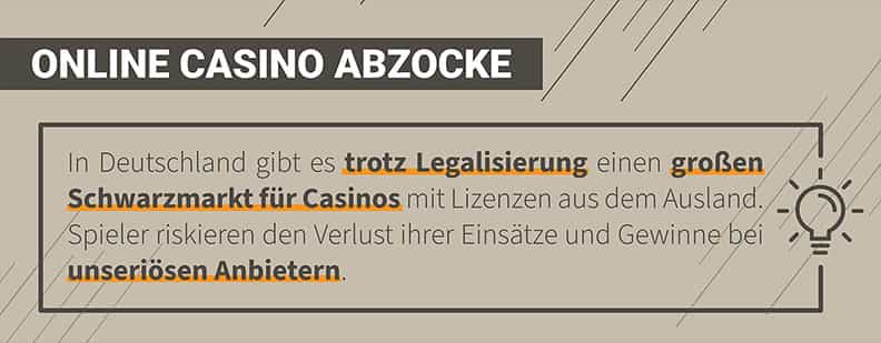 Spieler in Casinos mit Lizenzen aus dem Ausland riskieren, bei fragwürdigen Anbietern zu verlieren oder zu gewinnen.