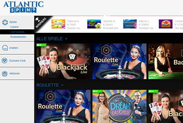 Spielangebot von Atlantic Spins