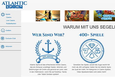 Startseite von Atlantic Spins