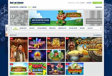 Die Startseite der Spielbank von bet-at-home Slots.
