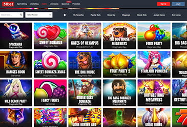 Die Ansicht einiger populärer Online Slots im 31bet Casino.