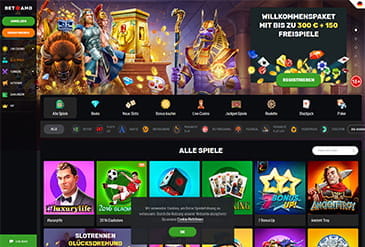 Die Startseite des Betamo Online Casinos.