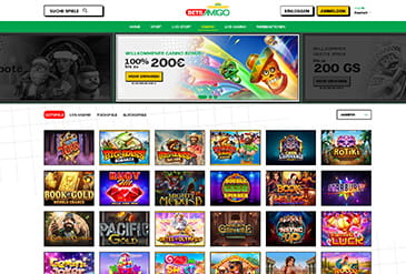 Die Startseite im BetsAmigo Casino.