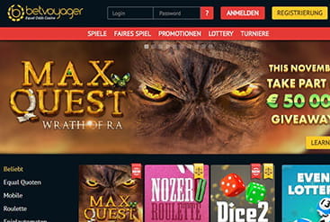 Startseite von BetVoyager Casino