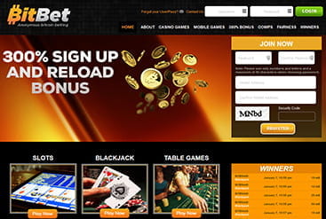 Startseite von bitbetcasino