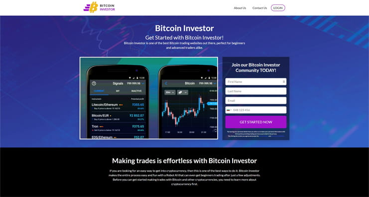 Die Webseite von Bitcoin Investor.