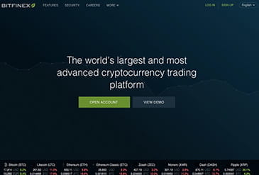 Die Webseite von Bitfinex