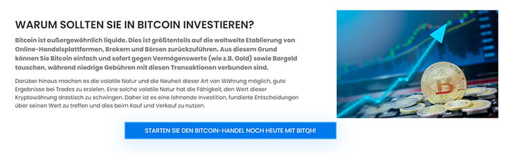 Ein Ausschnitt der Webseite von BitHQ.