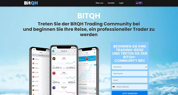 Die Startseite von BitHQ.