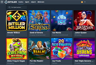 Die Spielauswahl im Bitsler Casino.