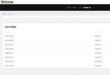 Live Trades bei Bitstamp