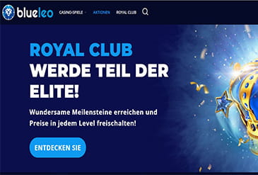 Die Startseite des Portals von Blue Leo.