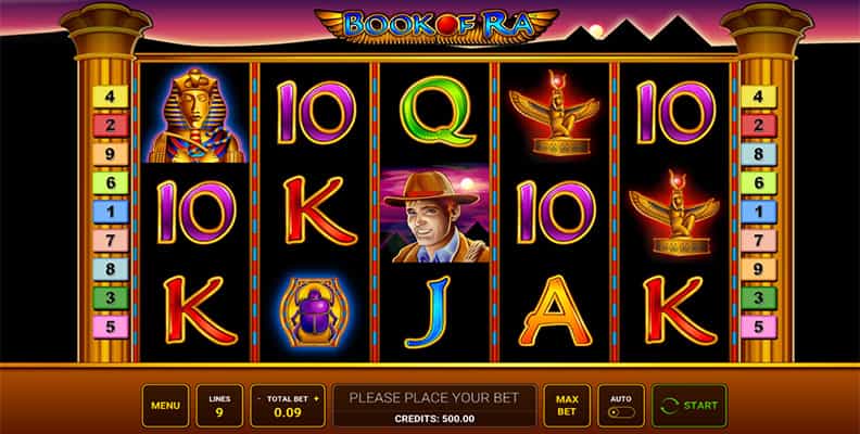 Spielansicht von dem Slot Book of Ra