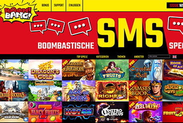 Startseite von BoomBang Casino