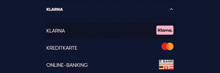 Die Zahlungsoptionen im Bruno Casino.