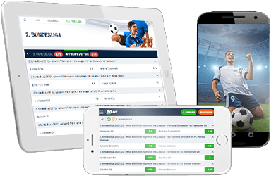 2. Bundesliga Wetten auf verschiedenen mobilen Geräten.