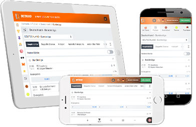 Bundesliga Wetten auf verschiedenen mobilen Geräten.