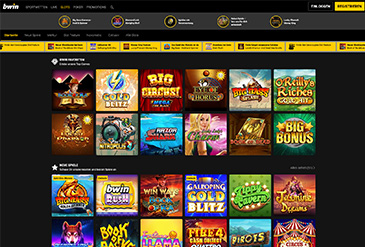 Die Slots Startseite von bwin Slots.