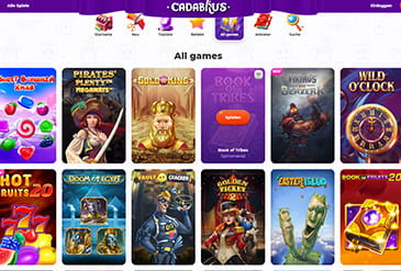 Übersicht über die Spiele bei Cadabrus.