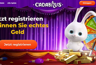 Die Startseite des Cadabrus Casinos.
