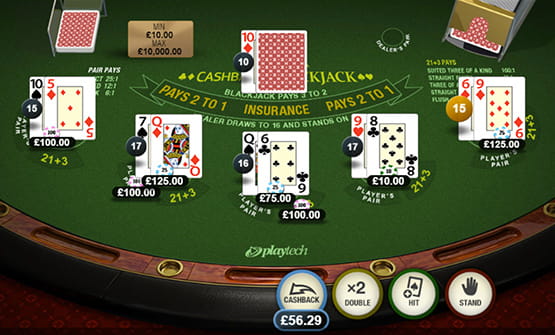Cashback Blackjack Tisch von Playtech.