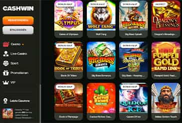 Eine kleine Auswahl der Online Slots bei CashWin.