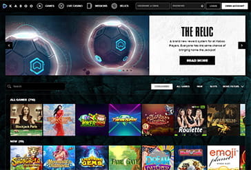 Homepage vom Casino Kaboo