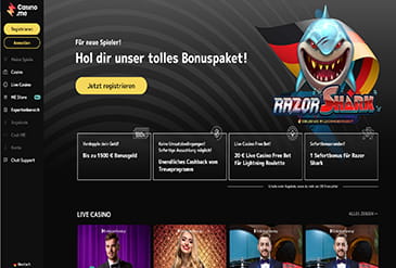 Die Homepage von Casino.me.