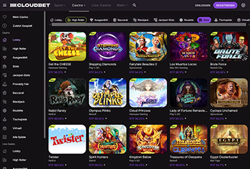 Die Spiele im Cloudbet Portfolio.