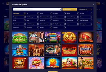 Die Slotauswahl im Club Riches.