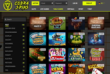 Im CobraSpins findest du eine große Auswahl an Online Slots.