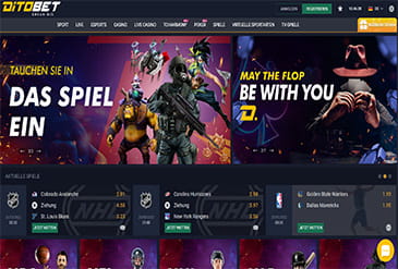 Die Homepage des Ditobet Casinos.