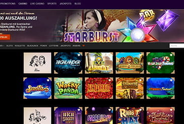 Spielauswahl vom EatSleepBet Casino