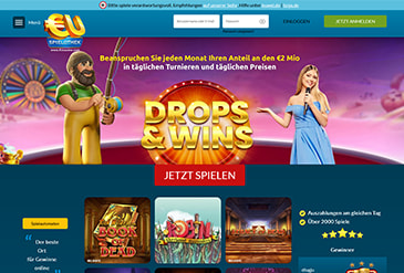 Die Startseite der EU Spielothek.