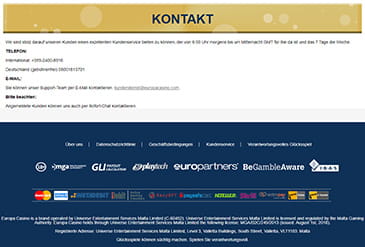 Vorschaubild Europa Casino Support